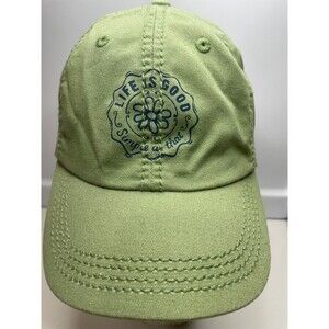 Life is Good Simple as that Flower print green Hat Strapback